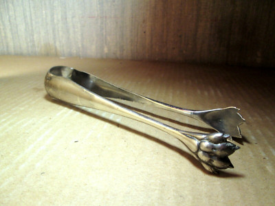 ZUCKERZANGE MONOGRAMM versilbert Silver pl. CHRISTOFLE Zuckerzange 19.Jh.