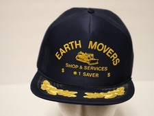 Vintage Earth Movers Trucker Hat Bulldozer embroidered 1980's H149