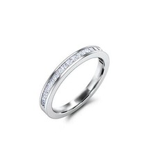 Channel Half Eternity Wedding Band 0.4ct Simulated Diamond White Gold Plated