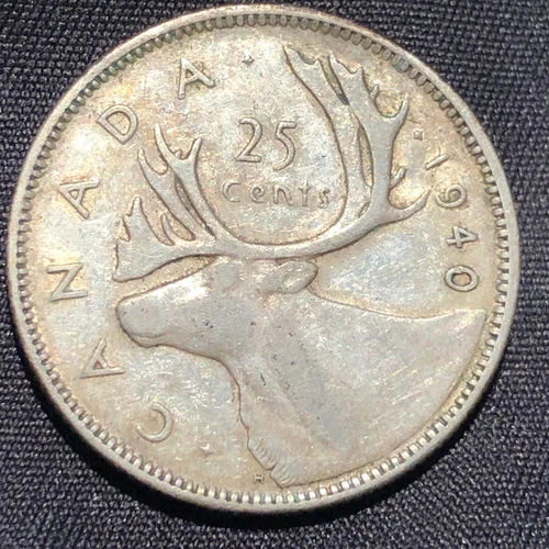 1940 Canada 25 Cents Silver Coin - VF (Very Fine) condition