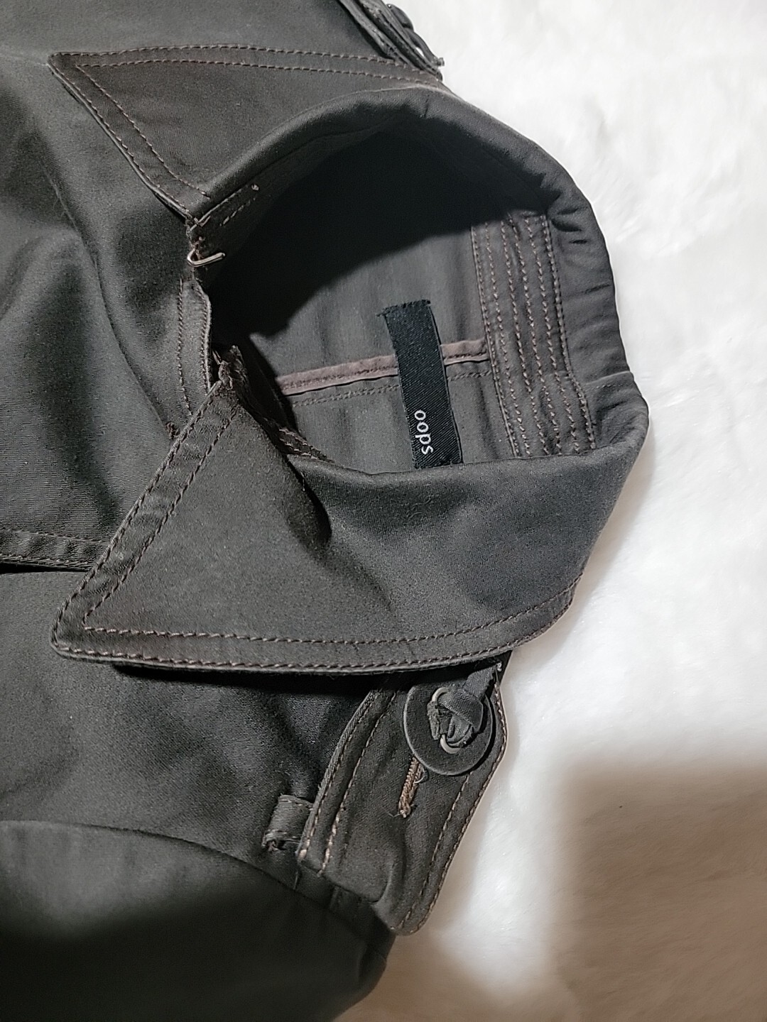 Oops Dark Gray Size M Double Breasted Cropped Hig… - image 11