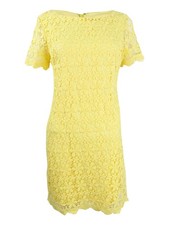 Jessica Howard Women's Floral Lace Sheath Dress (14, Yellow)