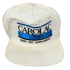 Vintage Carolac Trucker Hat Cap Snapback Made In USA Rope 80s 90s Farm Dairy E24