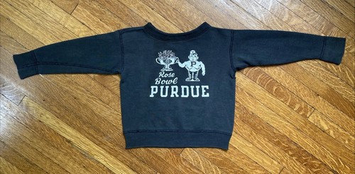 Vintage 60s Purdue University Rose Bowl 1967 Champion Crewneck Sweatshirt Black - Picture 2 of 9