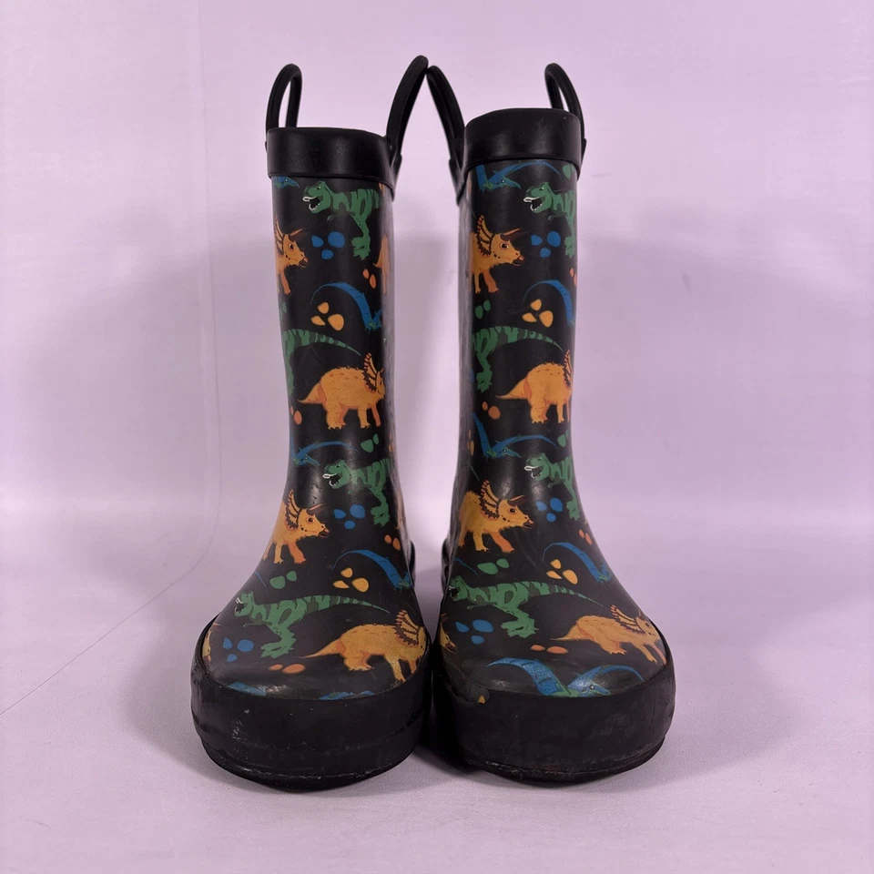 Bota de lluvia impermeable Western Chief Dino World niños talla 11 asas fáciles de tirar Foto 3 de 4