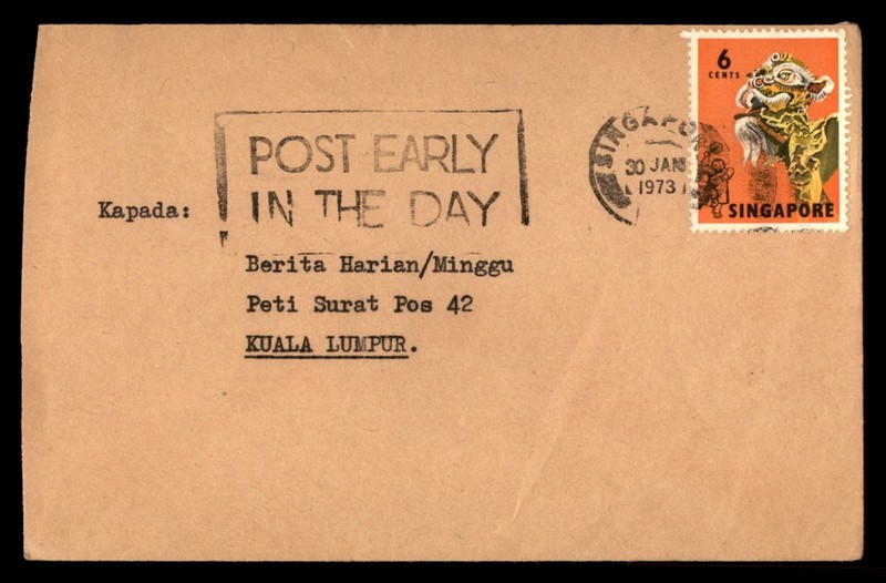Mayfairstamps Singapore 1973 to Kuala Lumpur Person in Costume Danding Cover cca