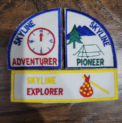 Girl Scout Patches - Skyline Explorer, Adventurer, Pioneer Sugar Hollow Day Camp