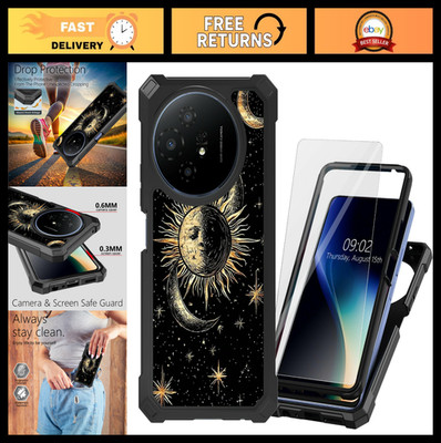 Heavy Duty Dual Layer Phone Case for TCL 50 XL 5G + Tempered Glass Protector, Sh