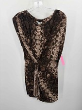 Olivia Graye Brown Size Medium Printed Bodycon Knee Length Sleeveless Dress