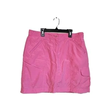 Lands End Cargo Skort Women's Size 10 Pink Elastic Waist Stretch Casual Beach