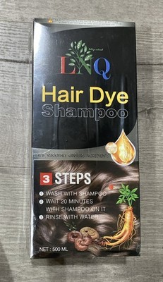 LNQ Hair Dye Shampoo 6 in 1  16.9 fl.oz/ 500ml Chestnut Brown Exp. 01/2026 New