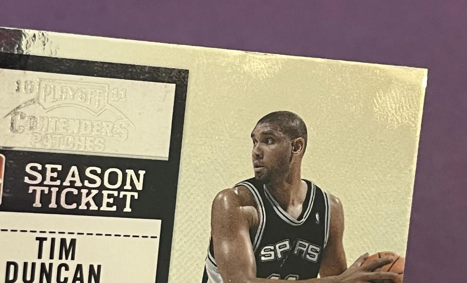 2010-11 Panini Playoff Contenders Patches Tim Duncan Silver Die-Cut 069/299 HOF - Image 4 of 4