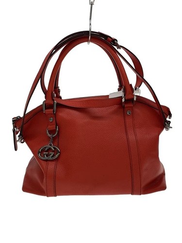 GUCCI Red Leather Handbag Tote 341503 524947 Used