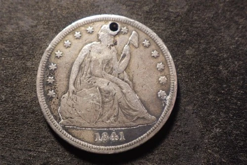 1841 VF Hole Seated Liberty Dollar Quality Coin AZX