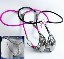 Stainless Steel Chastity Belt Half Hollow Invisible Lockable Device For Male