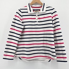 Joules Fairdale Half Zip Sweatshirt Navy Raspberry Stripe Women's Size US 10
