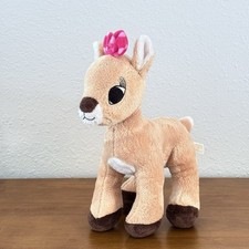 Dan Dee Rudolph Red Nosed Reindeer Clarice Plush Stuffed Animal 12" Pink Bow T71