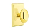 Emtek 8521EUS3NL Dummy, Rectangular Rosette, Egg Knob, Unlacquered Brass