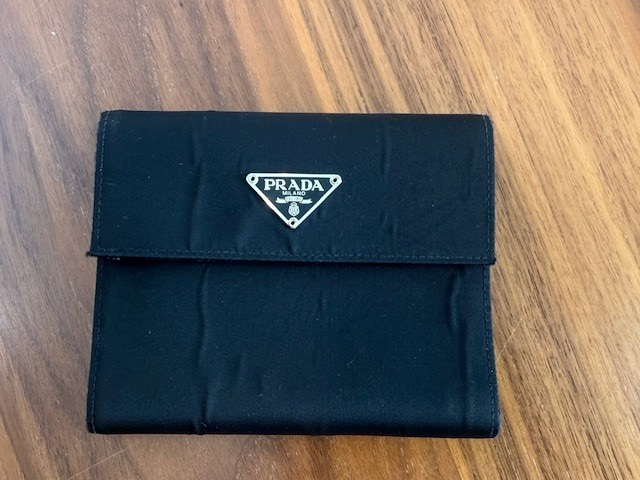Authentic Vintage Prada Nylon Leather Medium Trifold Black