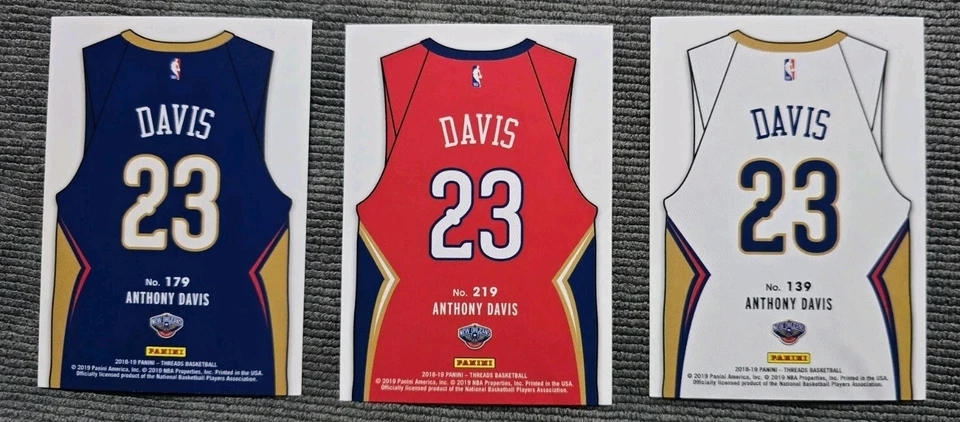 Anthony Davis LOT of 3 Cards 2018-19 Panini Threads Jersey Short Print Inserts - Image 2 of 4