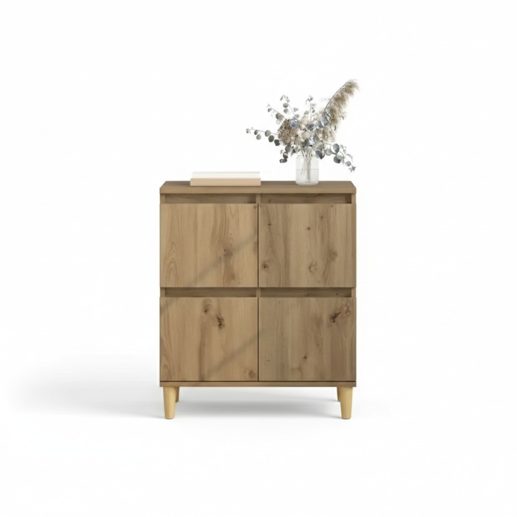 Buffet industriel chêne 60 cm idéal pour entrée et salon - 2