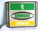 Vintage Genesee Cream Ale Lighted Beer Sign Bar Man Cave Plastic 1960s Brewery