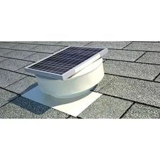 365 CFM White Powder Coated 5-Watt Solar Powered Roof Mounted Exhaust Attic Fan