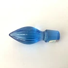Vintage Fenton Blue Glass Ribbed Flame Stopper Original Gift Shop Sticker NOS