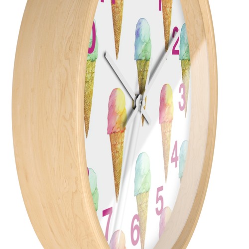Ice Cream Cone Wall Clock, Fun Kitchen Decor, Sweet Treat Timepiece, [...] - Picture 9 of 19