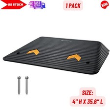 4" Rise Rubber Doorway Threshold Ramp Non-Slip Surface for Wheelchairs, Scooter