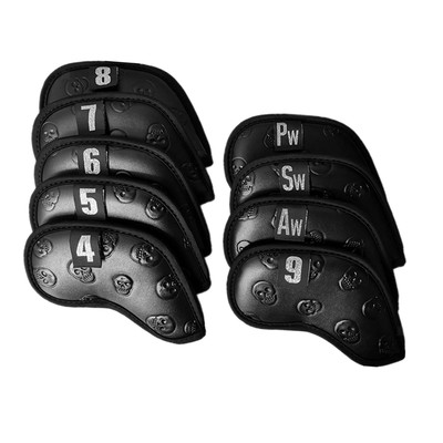 Premium Skull Golf Iron Headcover Club Head Covers Anti Scratch 4 9, AP