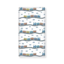 Colorful Train Fitted Crib Sheet for Boys Girls Cartoon Trains Baby Sheet for...