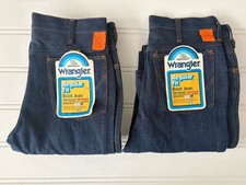 Vintage WRANGLER 70s 30x32 2PAIR NWT Boot Cut Denim Jeans. made in USA 