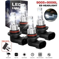 9005 Led Headlight Kit Combo Bulbs 6000k Highlow Beam Super Bright White