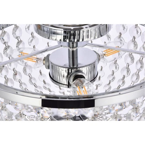 Elegant Lighting 1109F13C Cora 3 Light 13 inch Chrome Flush Mount Ceiling Light - Picture 6 of 7