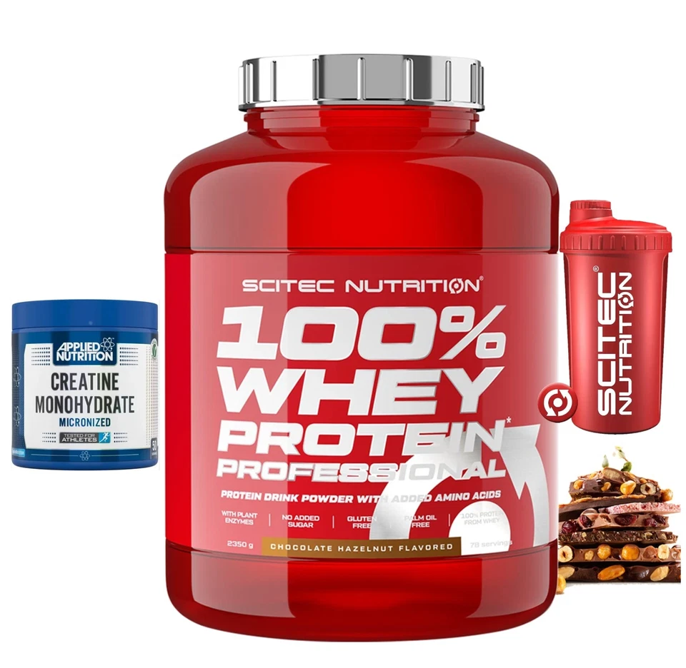 Scitec Nutrition 100% Whey Protein Professional 2350g Eiweiß + Shaker + Creatine