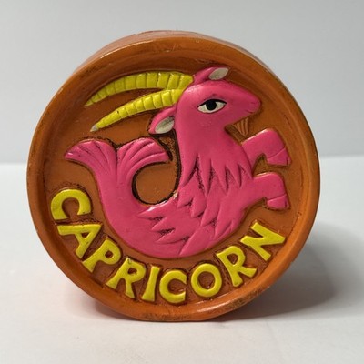 Vintage Capricorn Ceramic Coin Bank Astrology Zodiac Horoscope Dakin 1969 Japan