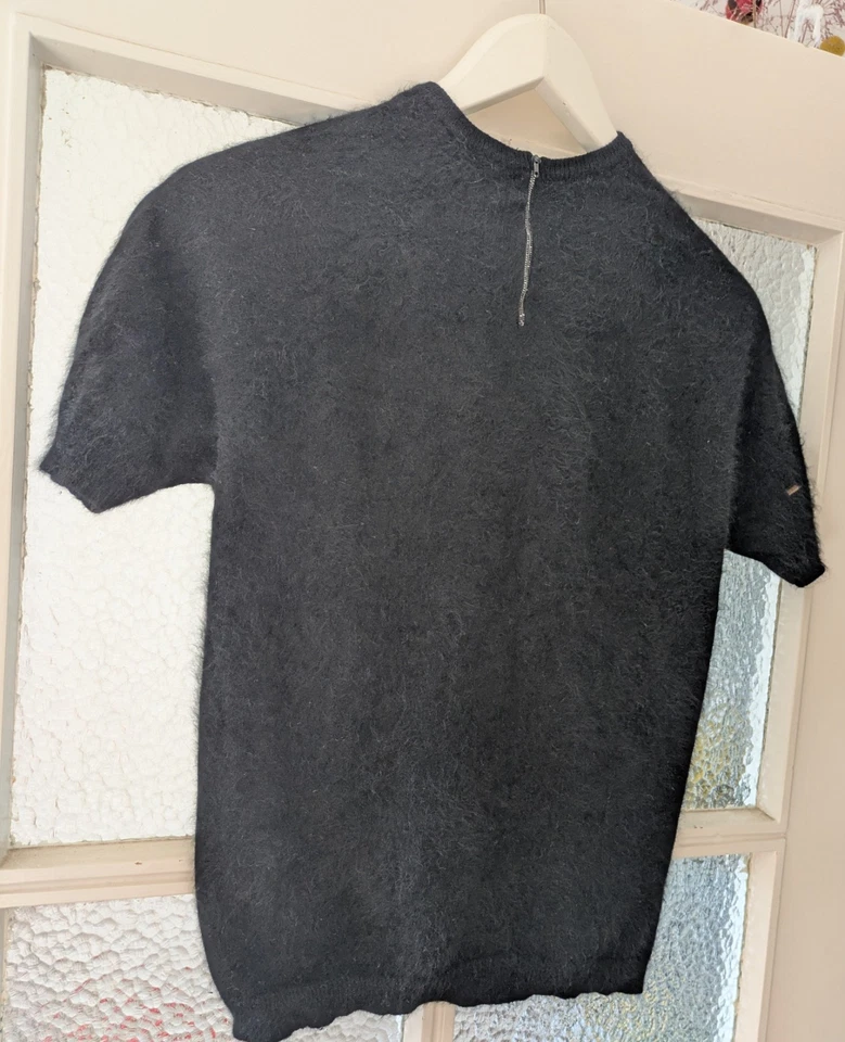 Lola's Vintage 50 er 60er Jahre 100% Angora Pullover Kurzarm L 40 - Bild 2 von 4