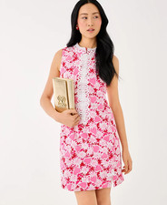 NWT Lilly Pulitzer Cleodora Stretch Shift Dress Color:Coconut Dear Heart, Size 6