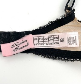 Agent Provocateur Luciela Bra 32C Peach Nude w Black Peony Floral Lace Lingerie