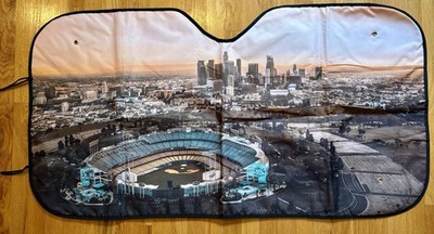 Dodger Stadium MLB Windshield Sun Screen with view of downtown LA