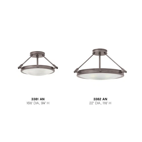 Hinkley Lighting 3381 Collier 3 Light 16-1/2"W Semi-Flush Bowl - Bronze - Picture 8 of 8