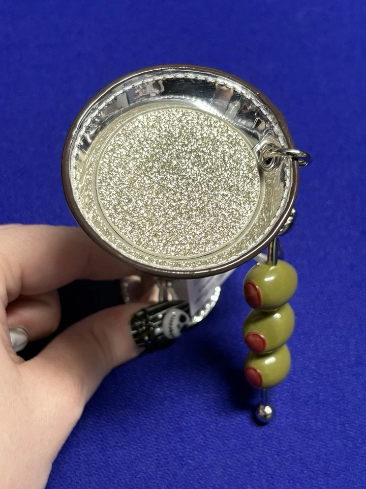 Michael Kors Martini Bolso Charm Llavero Las Vegas Plateado NUEVO Foto 3 de 4