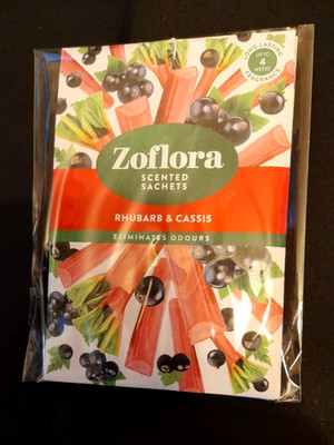 1 x Packung ( 2 ) Zoflora Duftbeutel - Rhabarber & Cassis - Vegan - NEU