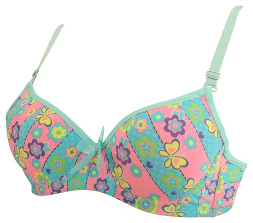 Zest Ladies Printed Padded Underwired T-Shirt Bra A Cup - Picture 56 of 66