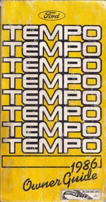 1986 Ford Tempo Owners Manual Original OEM User Instruction Guide Book