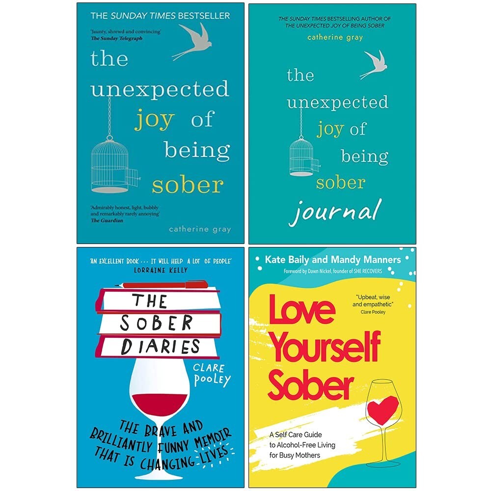 Unexpected Joy of Being,Love Yourself Sober Diaries,Sober Journal 4 Books Set