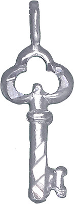 Sterling Silber Schlüssel Charm Anhänger Halskette Diamantschliff Finish mit Kette
