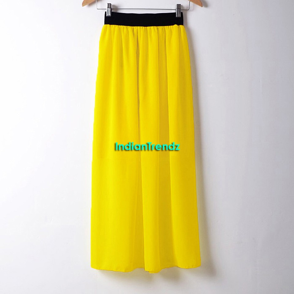 Double waistband long 4 panel flared skirt main image 1