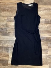 LOFT Women’s Dress Size 8 Faux Wrap Sleeveless Black Zip Back